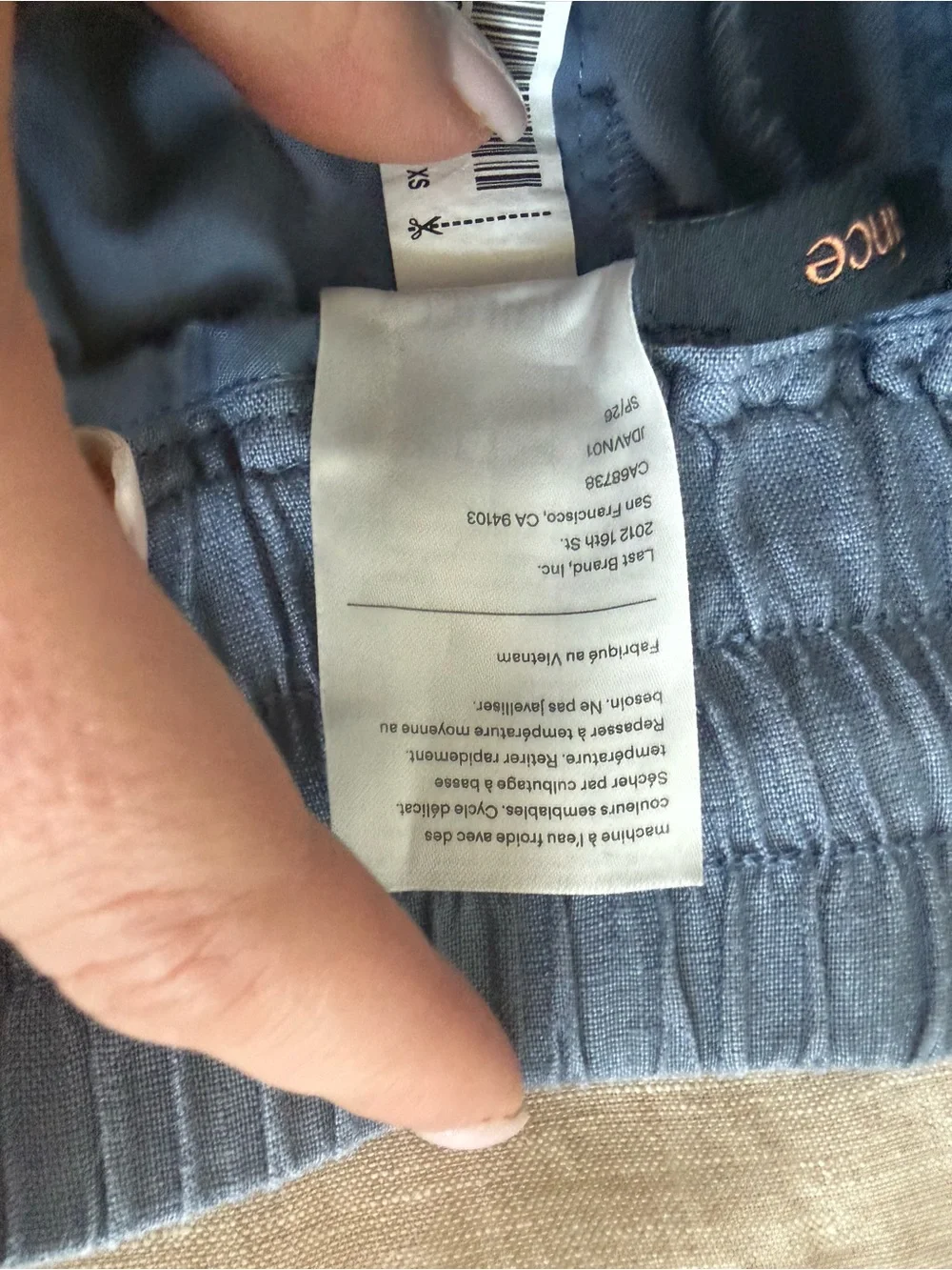 Quince Wide Leg Linen Pants Moonstone Blue Size XS 100% European Linen